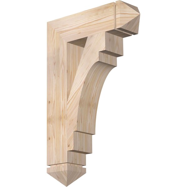 Ekena Millwork Merced Arts & Crafts Smooth Bracket, Douglas Fir, 5 1/2"W x 22"D x 34"H BKT06X22X34MRC03SDF - main